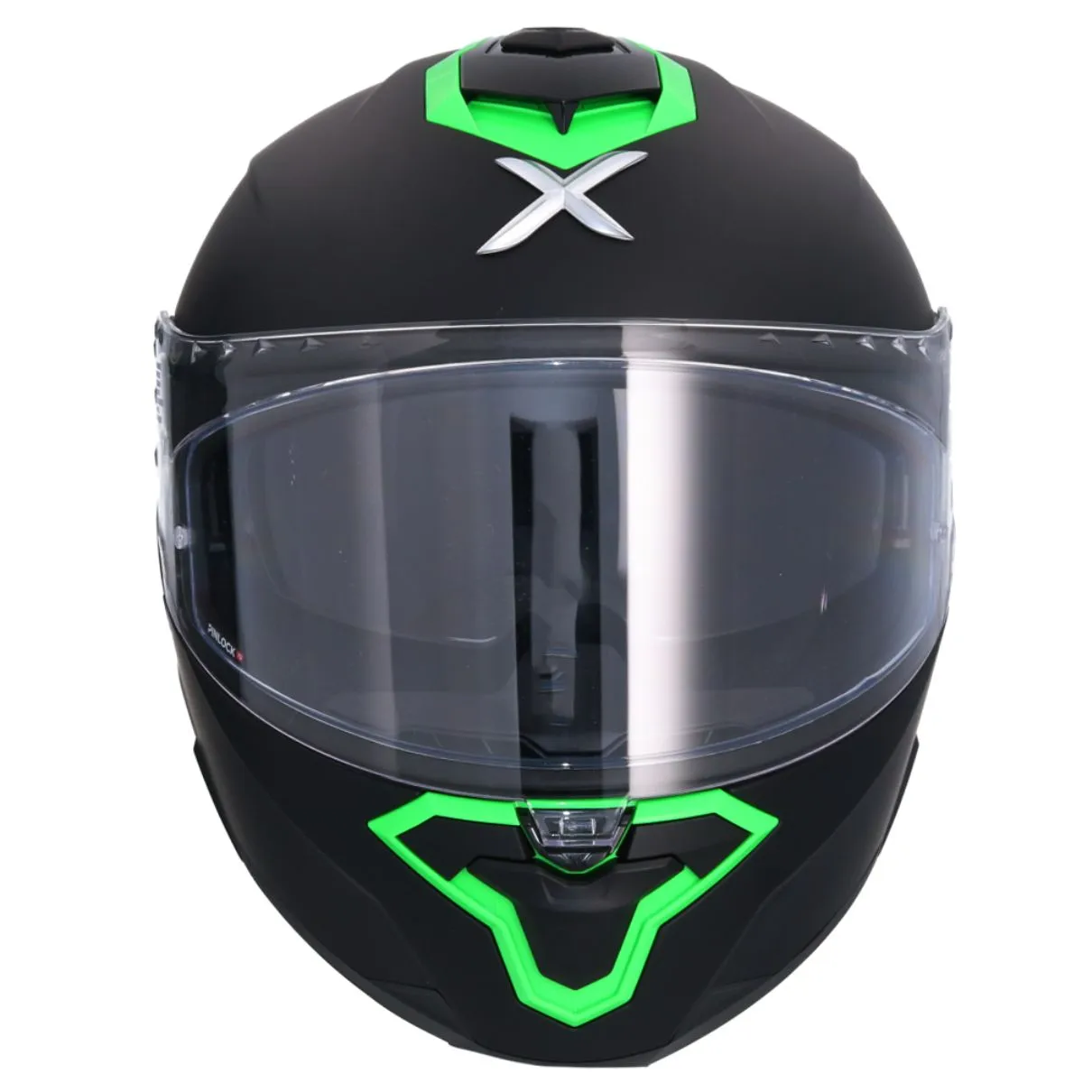 AXOR Brutale Corsa Full Face Helmet Matt Black Green Front View