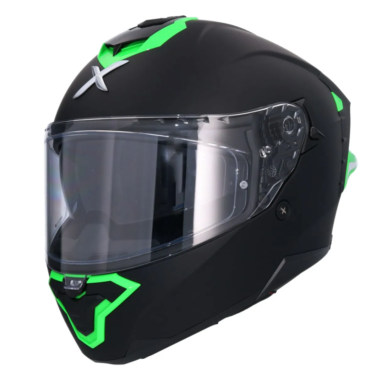 AXOR Brutale Corsa Full Face Helmet Matt Black Green Left Side View
