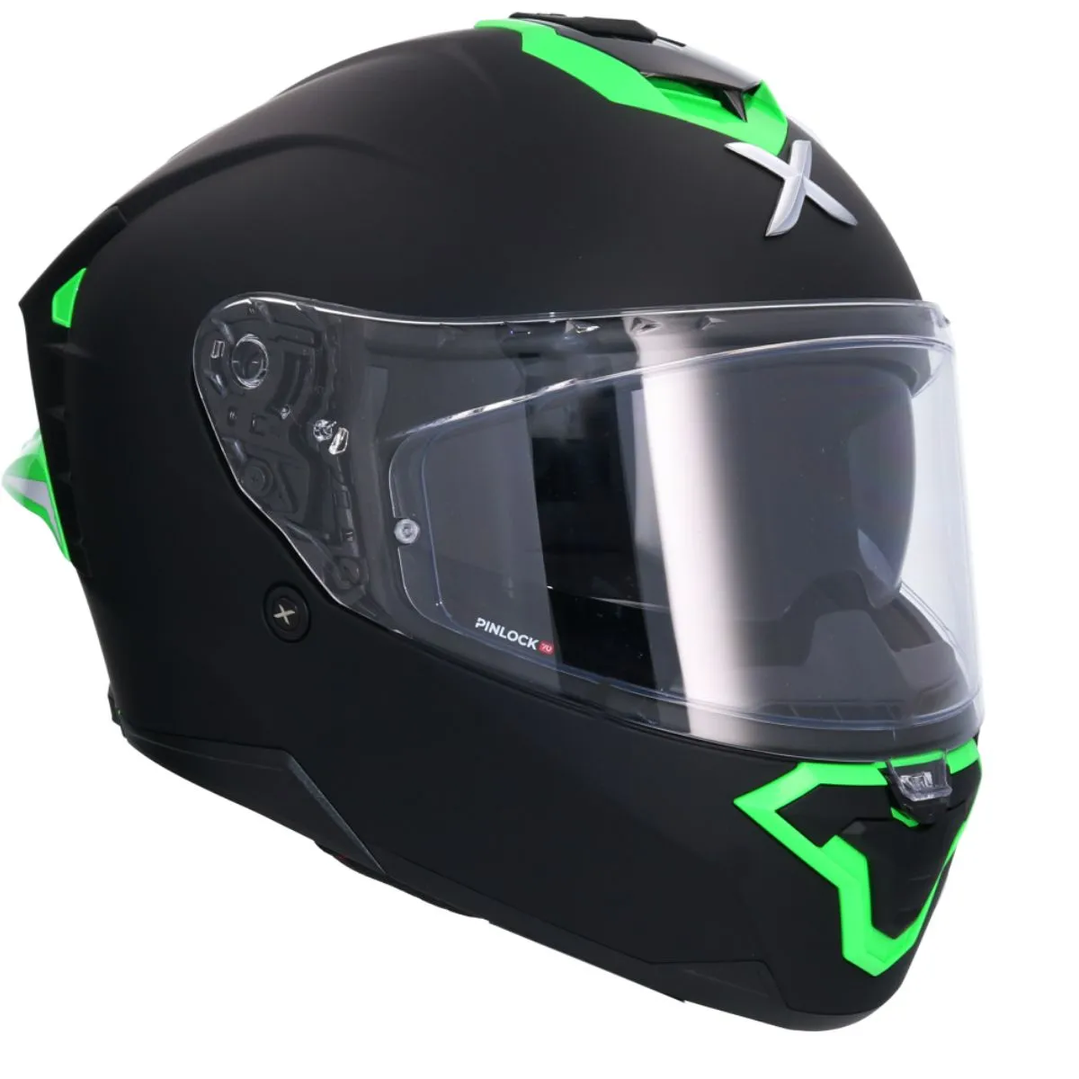 AXOR Brutale Corsa Full Face Helmet Matt Black Green Right Side View