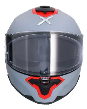 AXOR Brutale Corsa Full Face Helmet Matt Gray Red front view