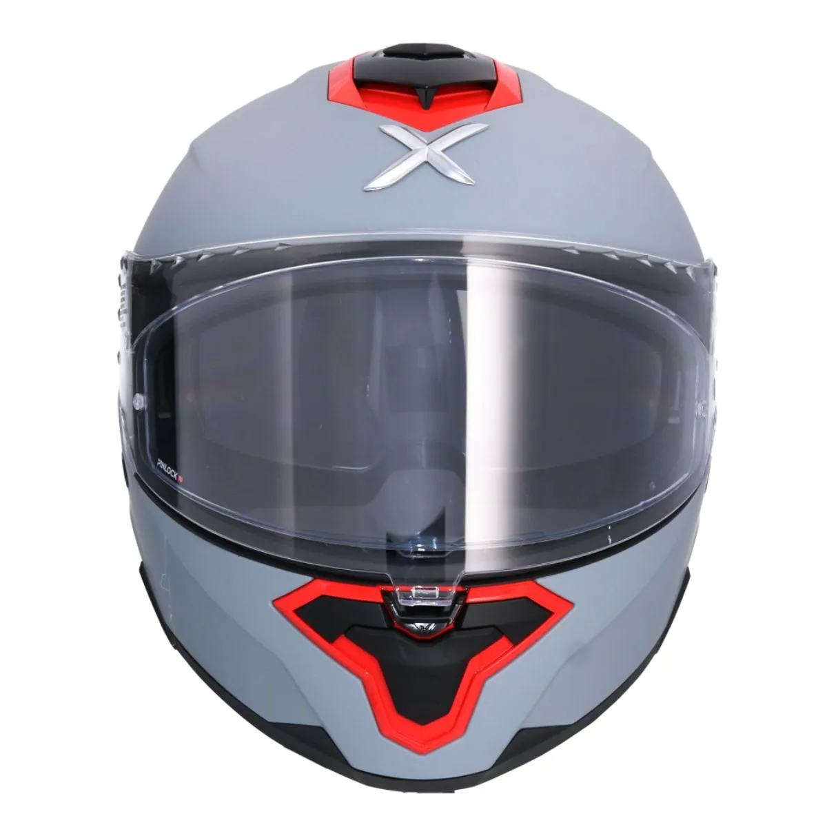 AXOR Brutale Corsa casco integral Matt gris rojo delantero view