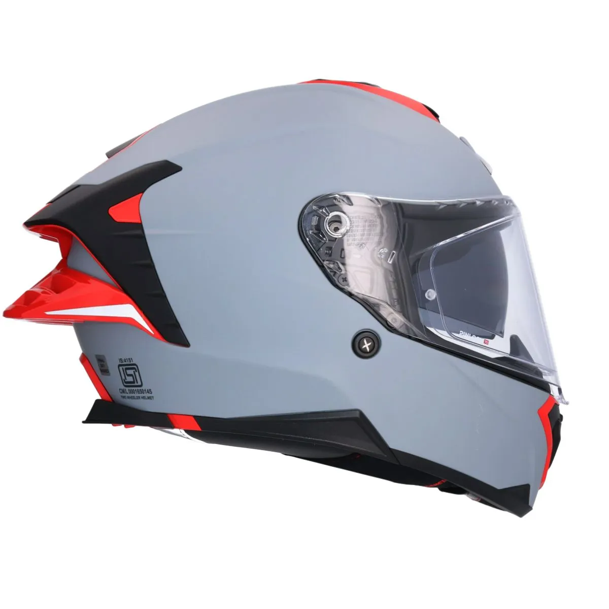 AXOR Brutale Corsa casco integral Matt gris rojo derecho side view