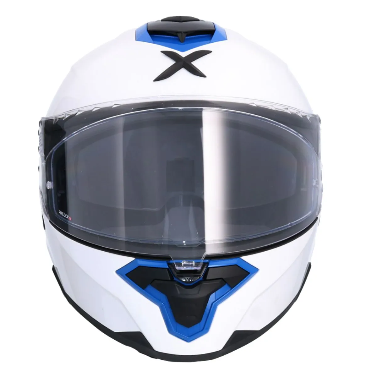 AXOR Brutale Corsa casco integral blanco Pearl azul delantero view