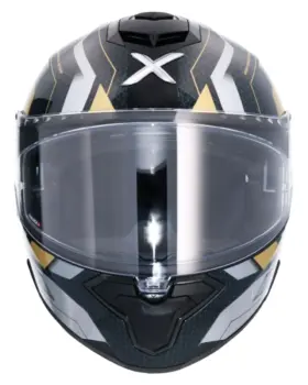 AXOR Brutale Plexus Full Face Helmet Black Gold Front View