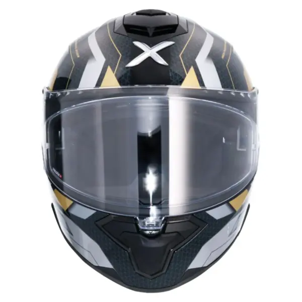AXOR Brutale Plexus Full Face Helmet Black Gold Front View