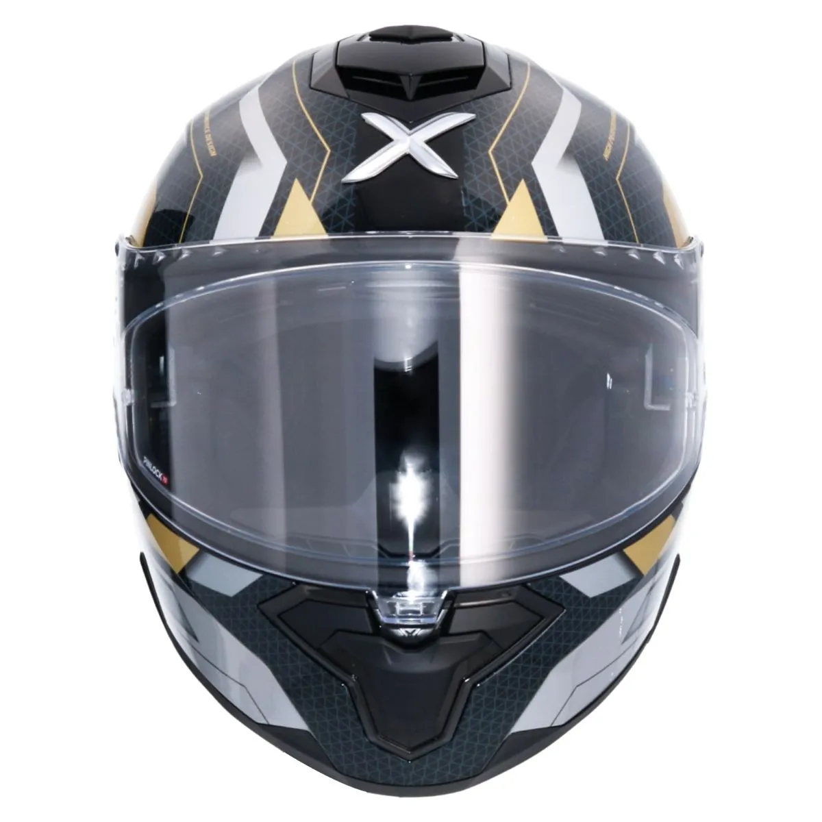 AXOR Brutale Plexus Full Face Helmet Black Gold Front View