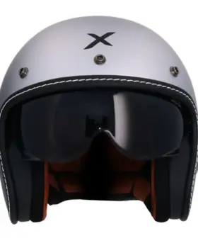 AXOR Dallas Solid Jet Helmet Matt Silver front view