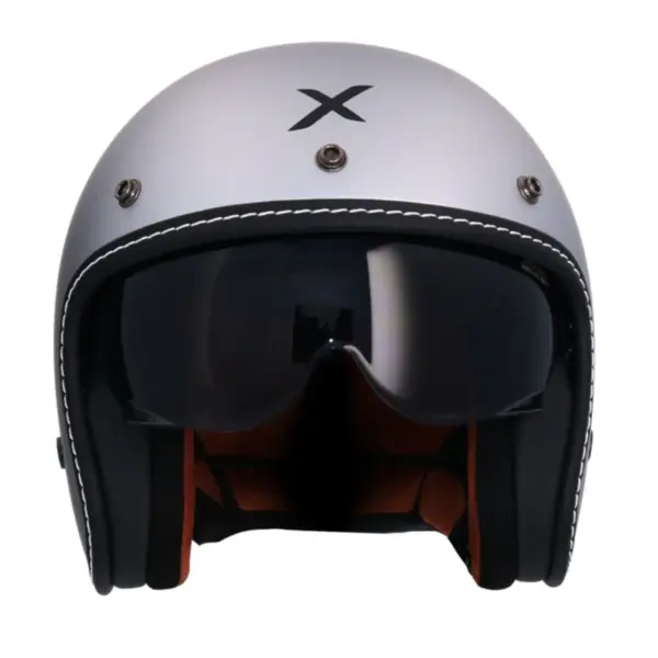 AXOR Dallas Solid Jet Helmet Matt Silver front view