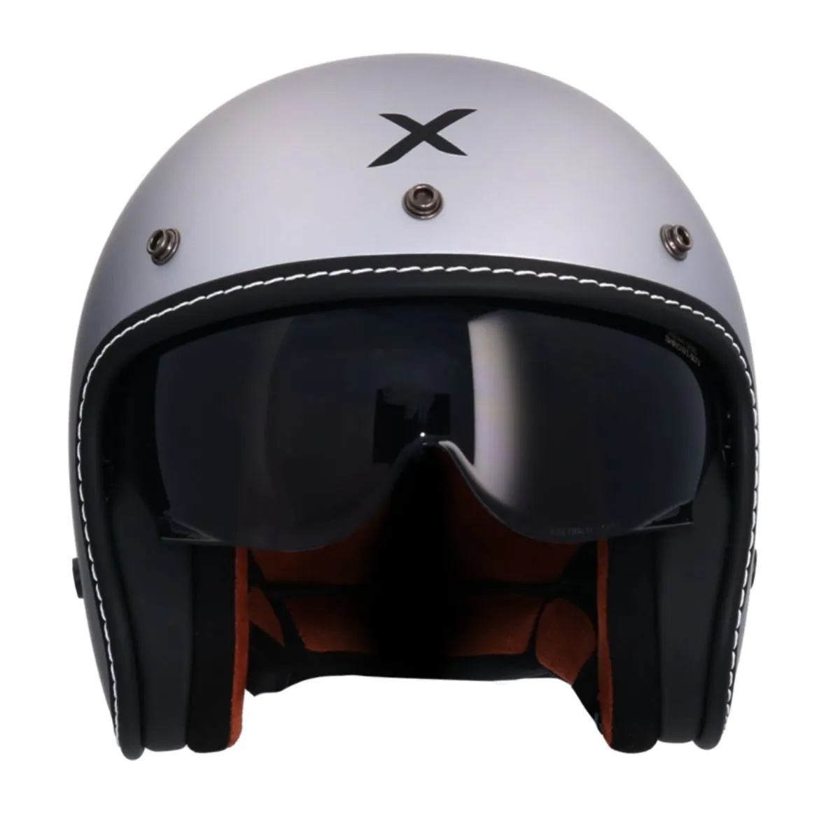 AXOR Dallas Solid Jet Helmet Matt Silver front view