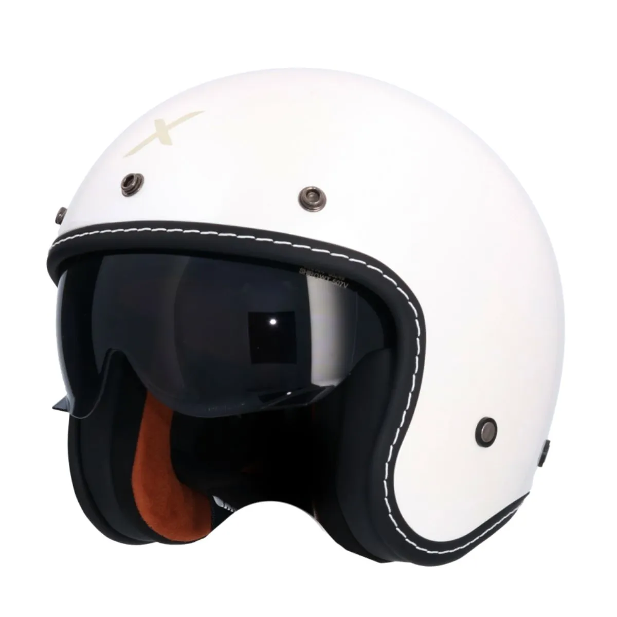 AXOR Dallas Solid Jet Helmet UV anti-scratch visor White Pearl