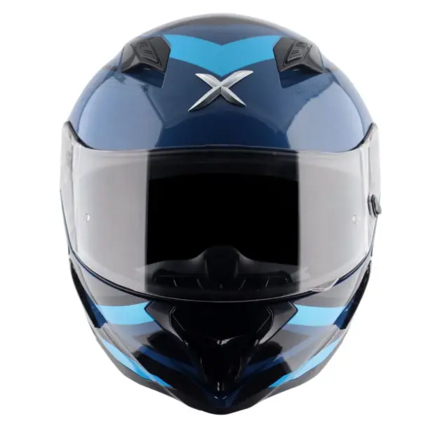 AXOR Hunter Cornet Full Face Helmet Black Blue front view