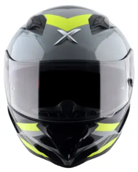 AXOR Hunter Cornet Full Face Helmet Matt Black Fluor Yellow front view