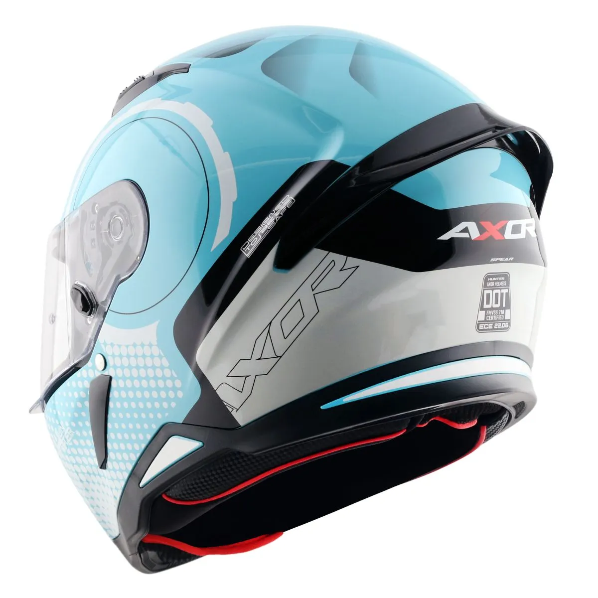 AXOR Hunter Spear Full Face Helmet Blue rear view