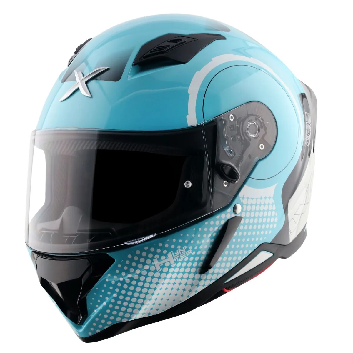 AXOR Hunter Spear Full Face Helmet visor locking system Blue