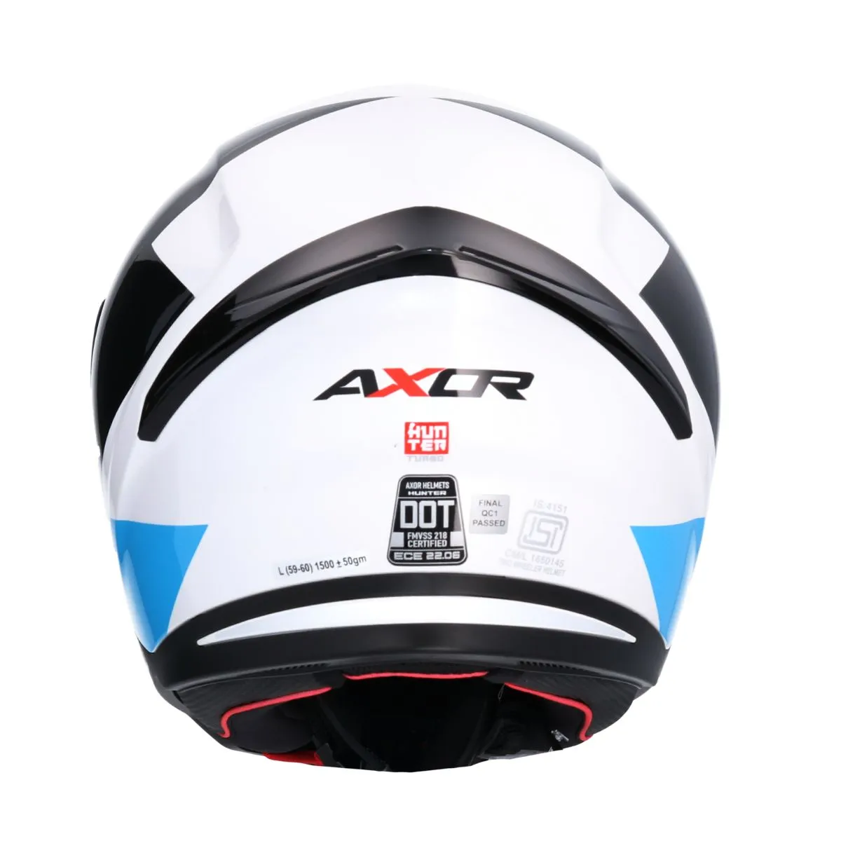 AXOR Hunter Turbo Full Face Helmet ECE 22.06 DOT certified White Red