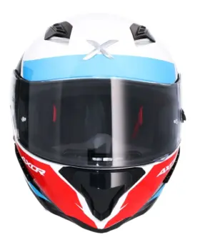 AXOR Hunter Turbo Full Face Helmet White Red front view