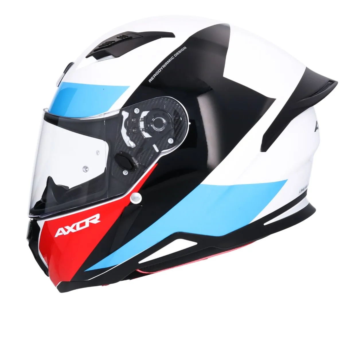 AXOR Hunter Turbo Full Face Helmet White Red left side view