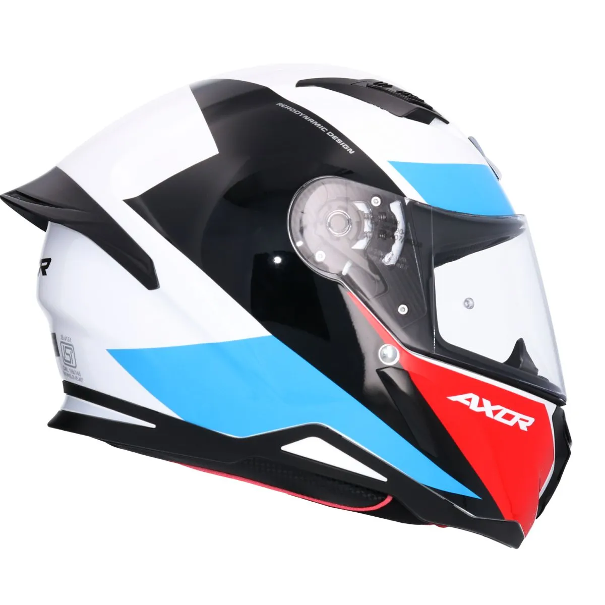 AXOR Hunter Turbo Full Face Helmet White Red right side view