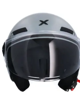 AXOR Kioto Solid Open Face Helmet Asphalt Grey front view