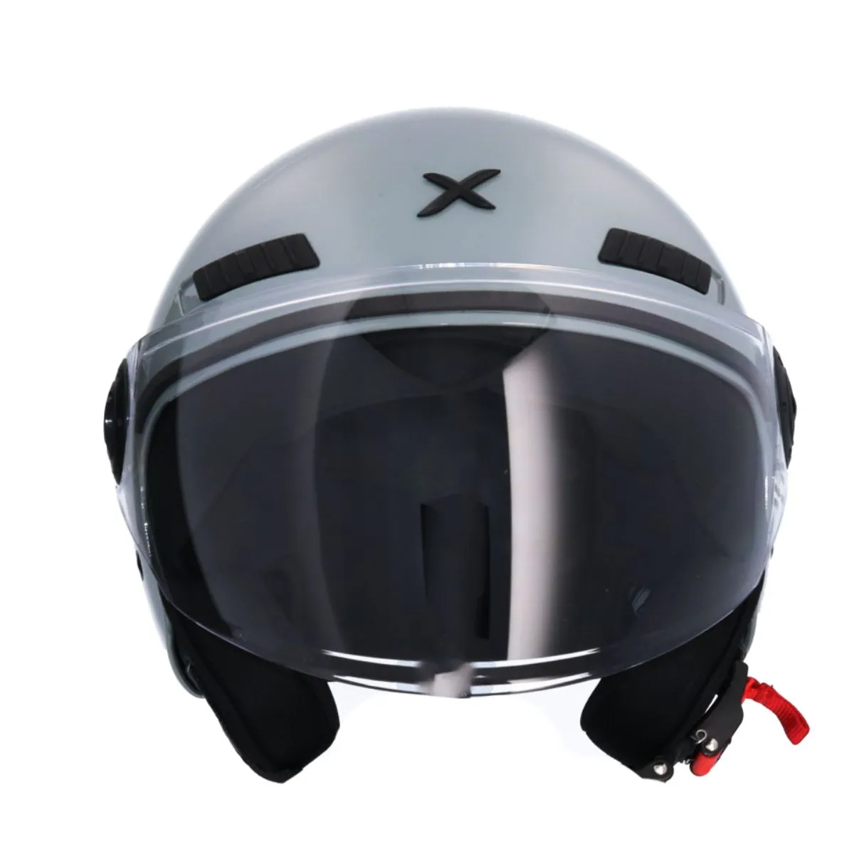 AXOR Kioto Solid Open Face Helmet Asphalt Grey front view