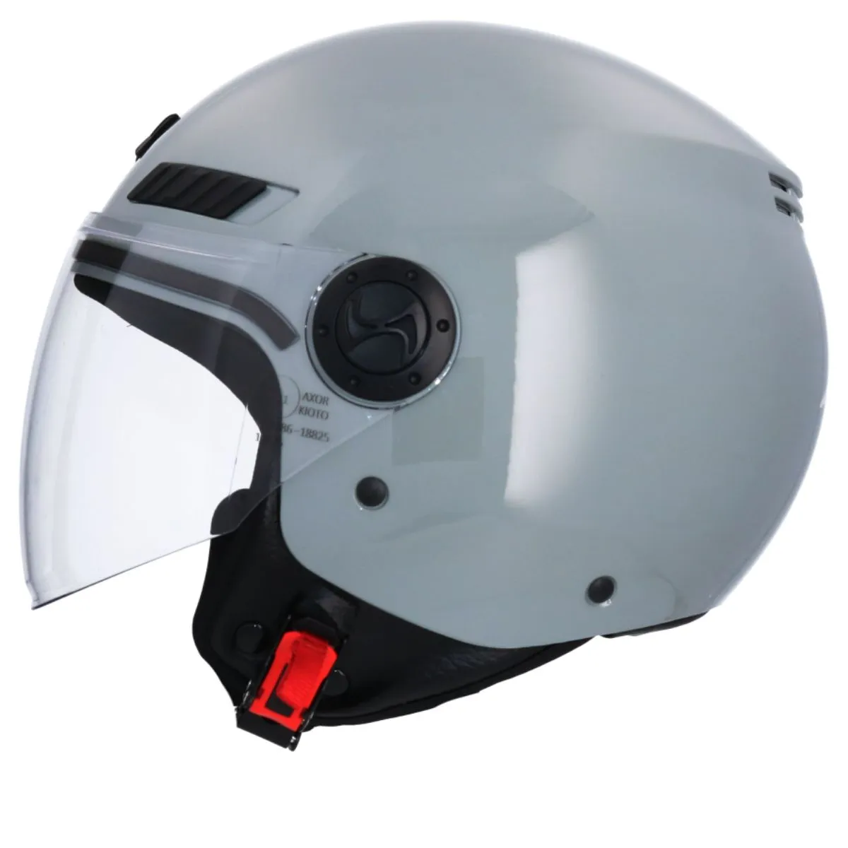 AXOR Kioto Solid Open Face Helmet Asphalt Grey left side view