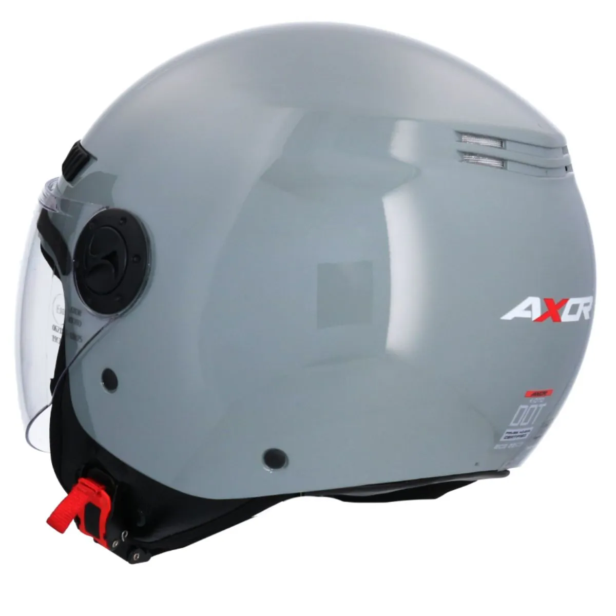 AXOR Kioto Solid Open Face Helmet Asphalt Grey rear view