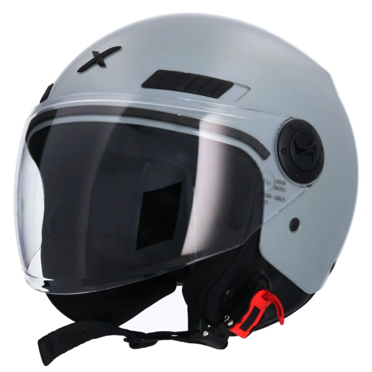 AXOR Kioto Solid Open Face Helmet quick-change visor Asphalt Grey