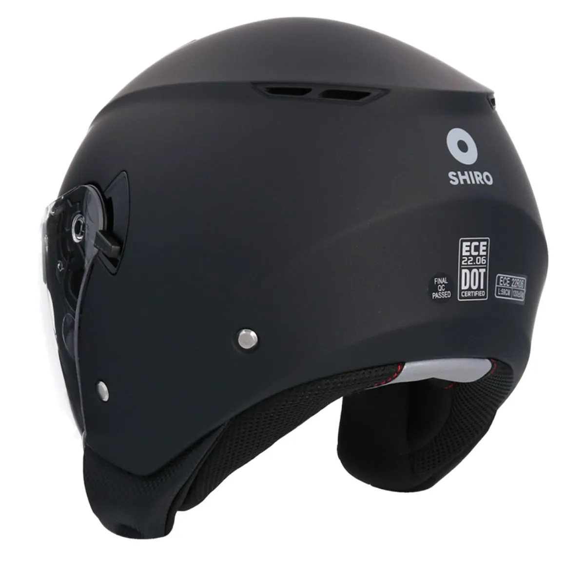 AXOR Ibiza Solid Open Face Helmet Matt Graphite rear view