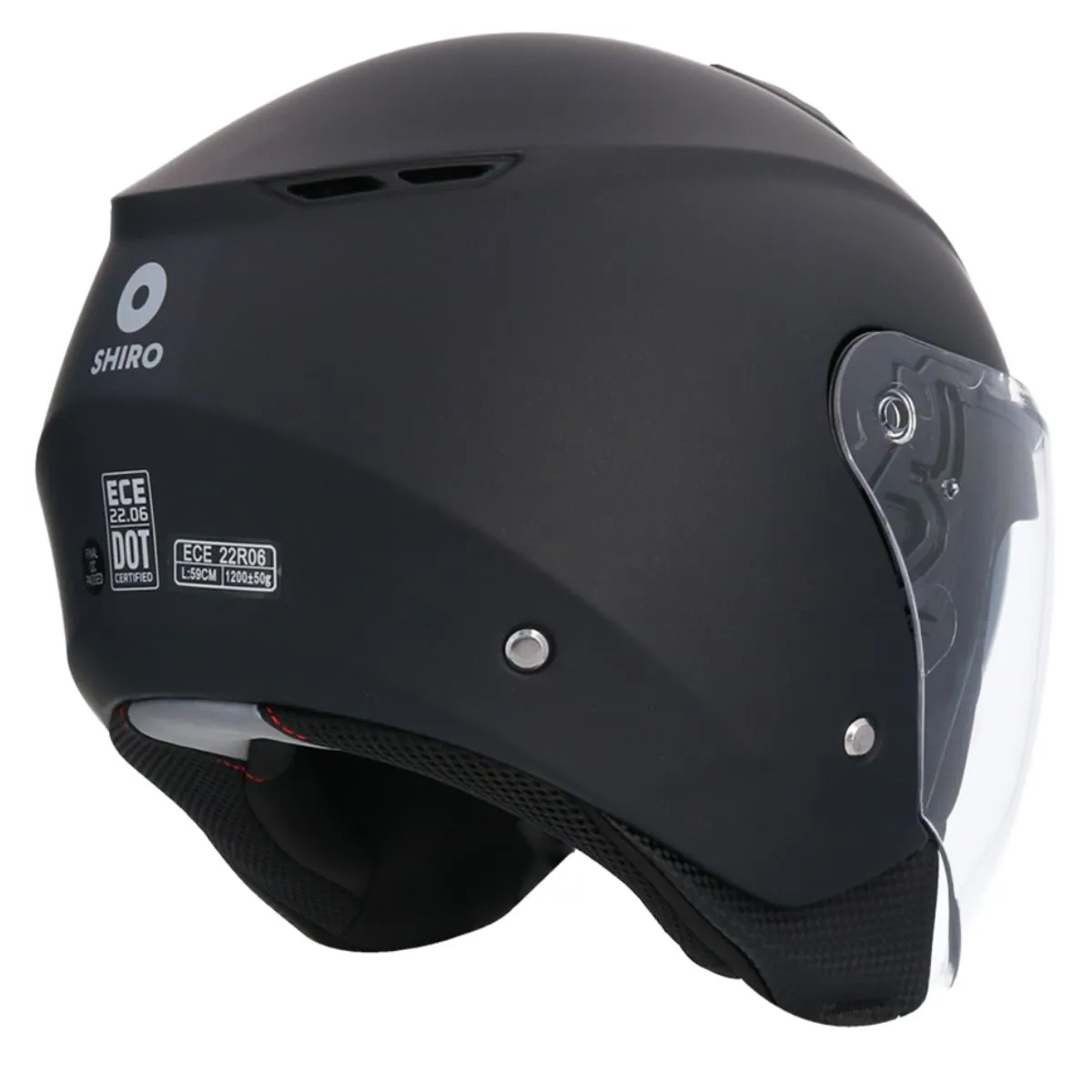 AXOR Ibiza Solid Open Face Helmet Matt Graphite rear view