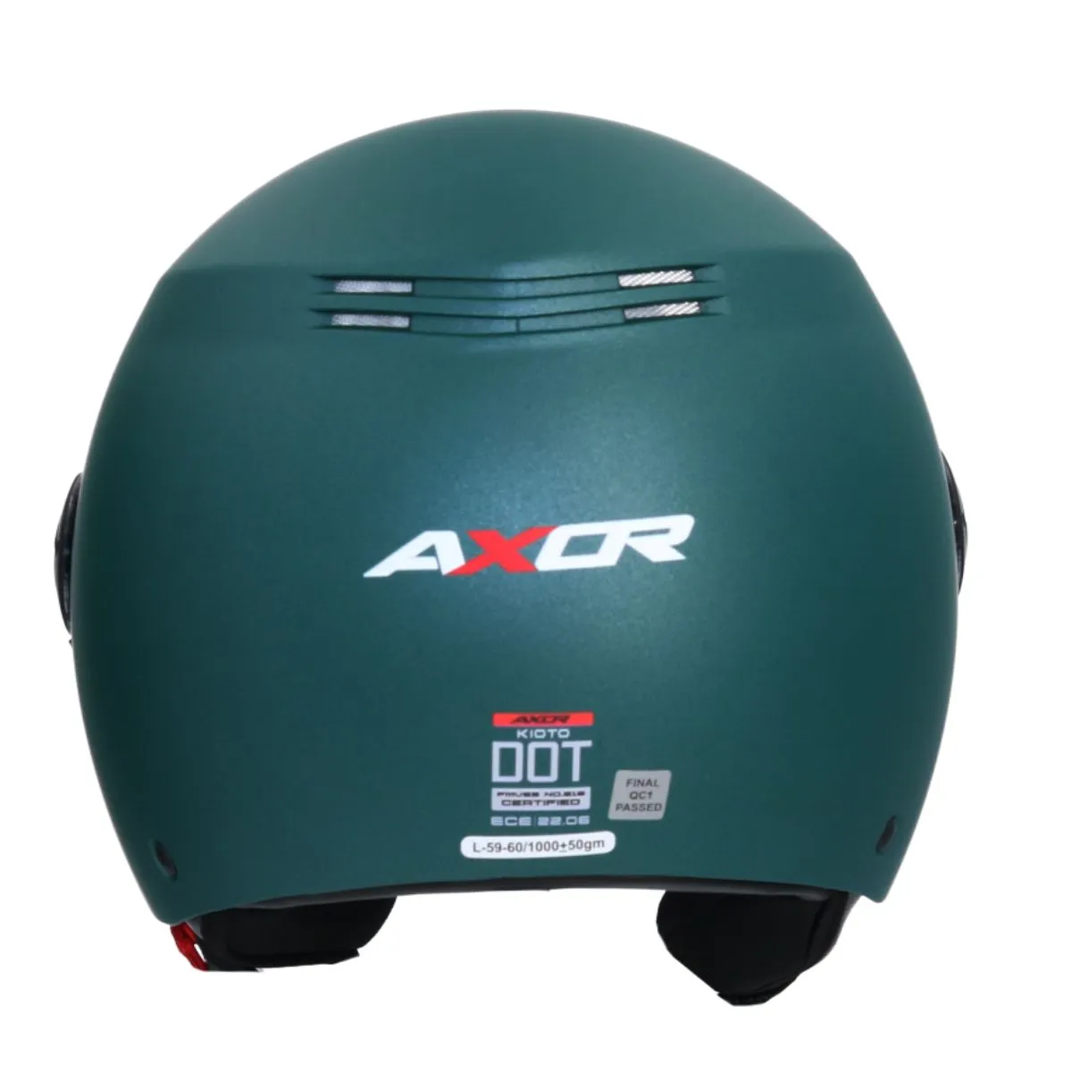 AXOR Kioto Solid Open Face Helmet ECE 22.06 DOT Mundy Teal Green