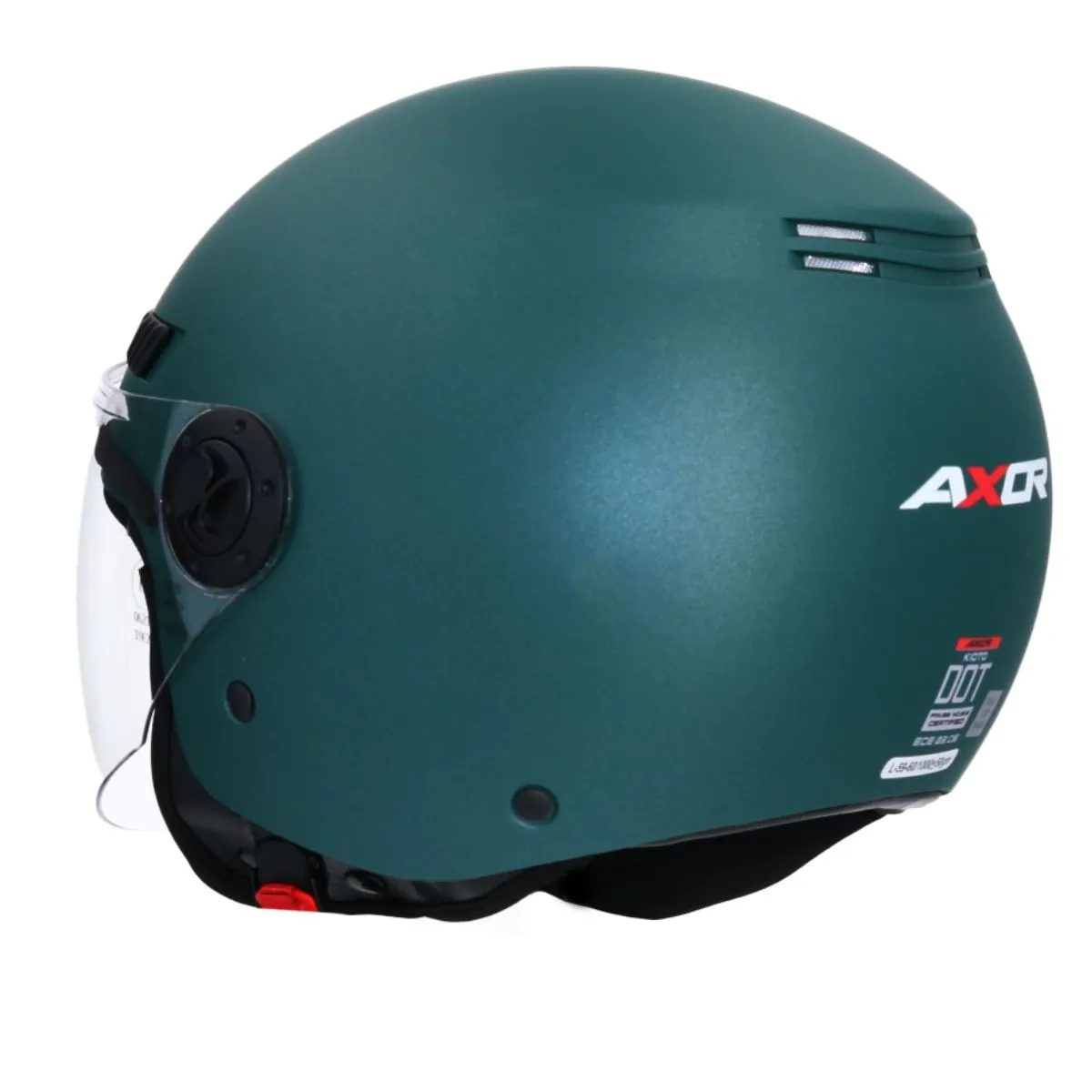 AXOR Kioto Solid Open Face Helmet Mundy Teal Green rear view