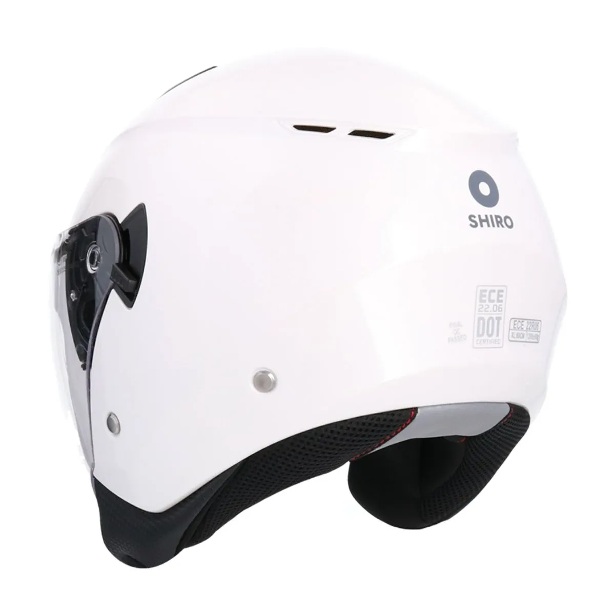AXOR Kioto Solid Open Face Helmet White Pearl rear view