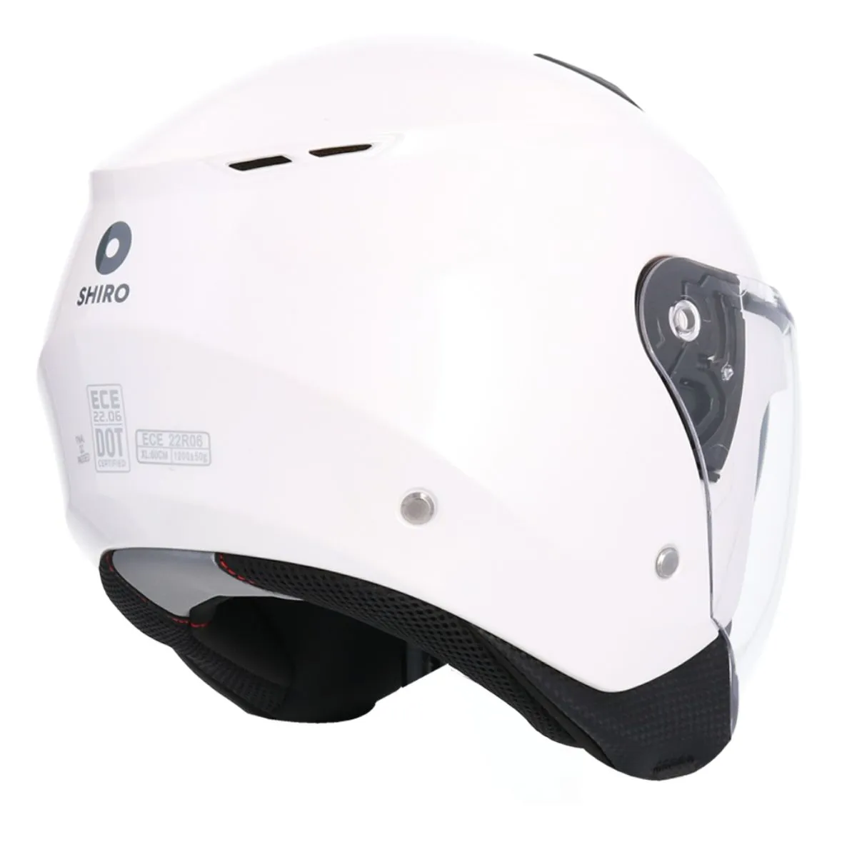 AXOR Kioto Solid Open Face Helmet White Pearl rear view