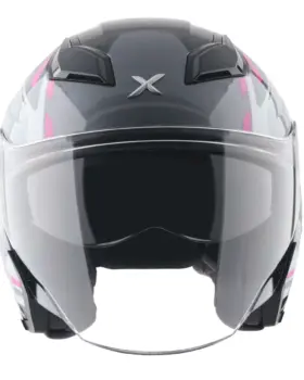 AXOR Kylo Ray Open Face Helmet Matt Blue Fluor Yellow front view
