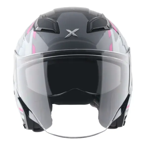 AXOR Kylo Ray Open Face Helmet Matt Blue Fluor Yellow front view