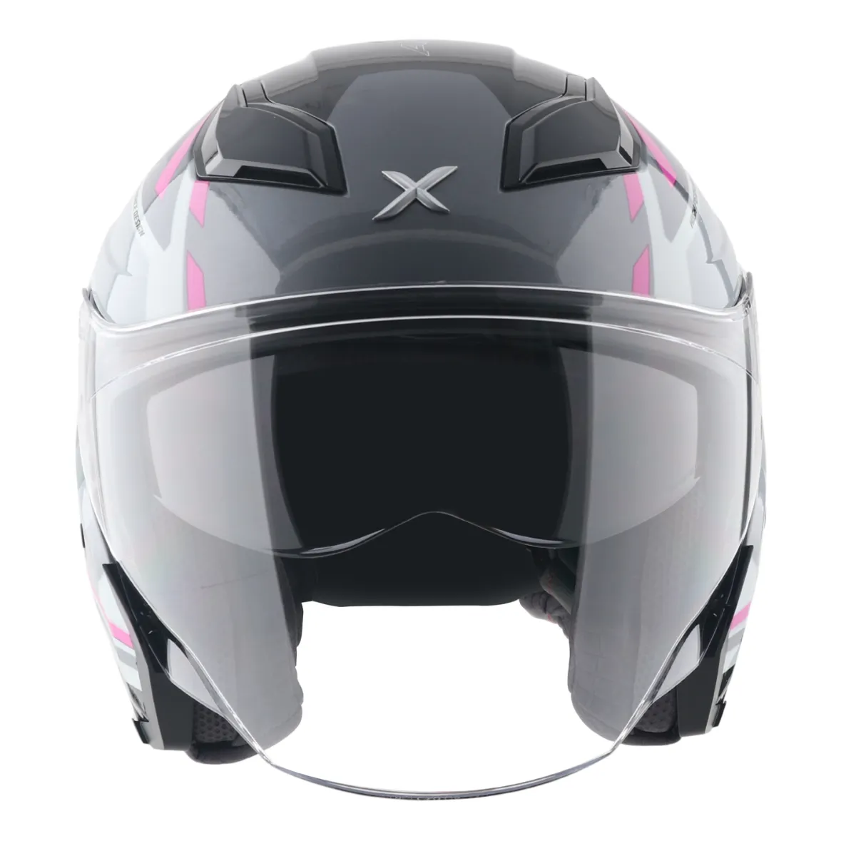 AXOR Kylo Ray Open Face Helmet Matt Blue Fluor Yellow front view