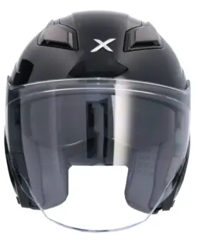 AXOR Kylo Open Face Helmet Solid Black front view