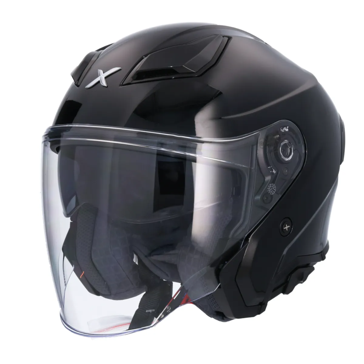 AXOR Kylo Open Face Helmet Solid Black left side view