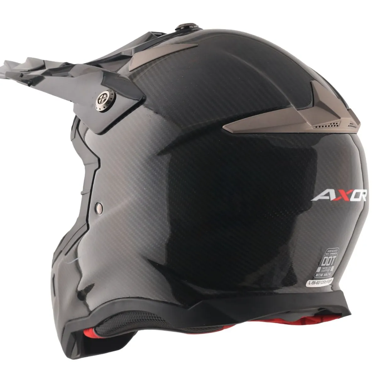 AXOR MX-917 Carbon Off Road Helmet rear ventilation Carbon Black