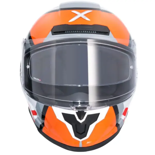 AXOR Saber X Sports Full Face Helmet Black Fluor Orange Front View