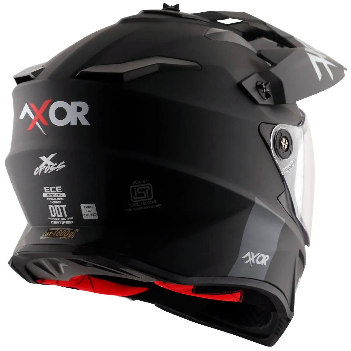 AXOR X-Cross Adventure Helmet Rear View Matt Black