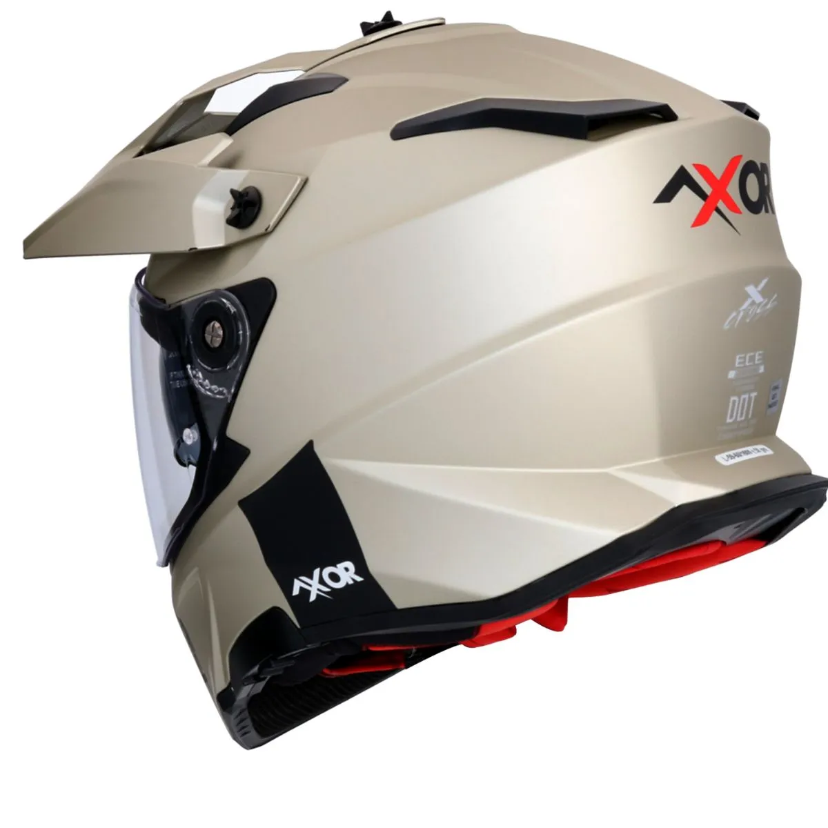 AXOR X-Cross Adventure Helmet Rear View Sand Matt