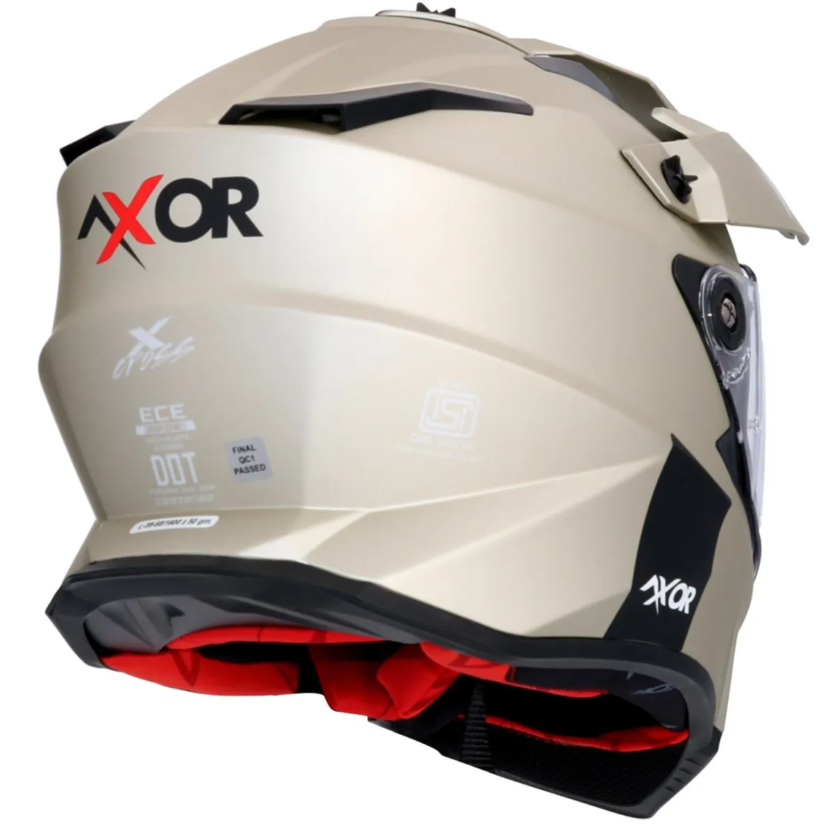 AXOR X-Cross Adventure Helmet Rear View Sand Matt