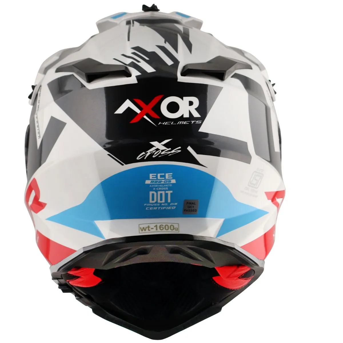 AXOR X-Cross D/V X1 White Red ECE 22.06 DOT ISI Certified