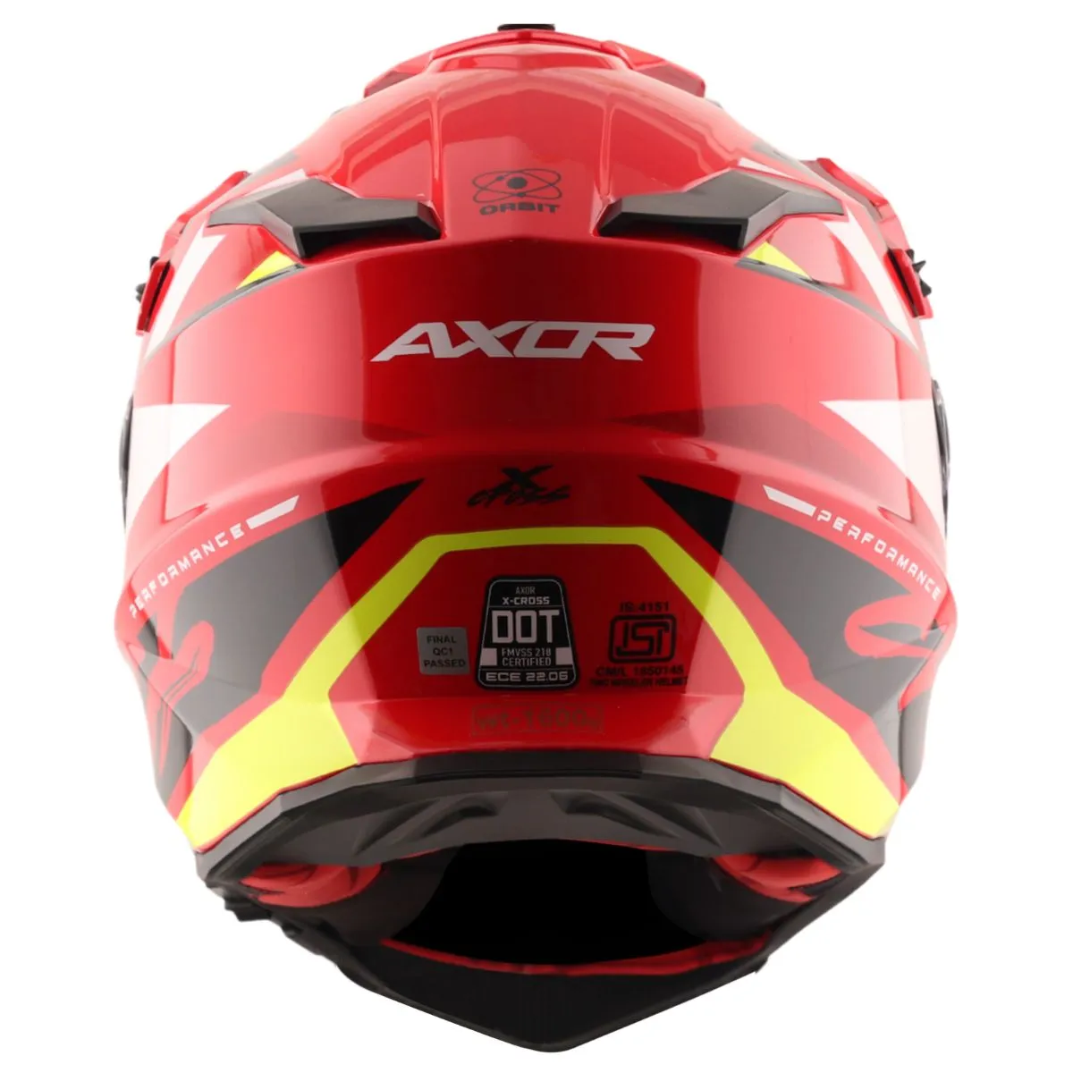 AXOR X-Cross Orbit Red ECE 22.06 DOT ISI Certified Helmet