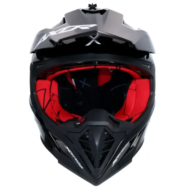 Casco AXOR X-Cross Solid Negro Rojo Vista Frontal