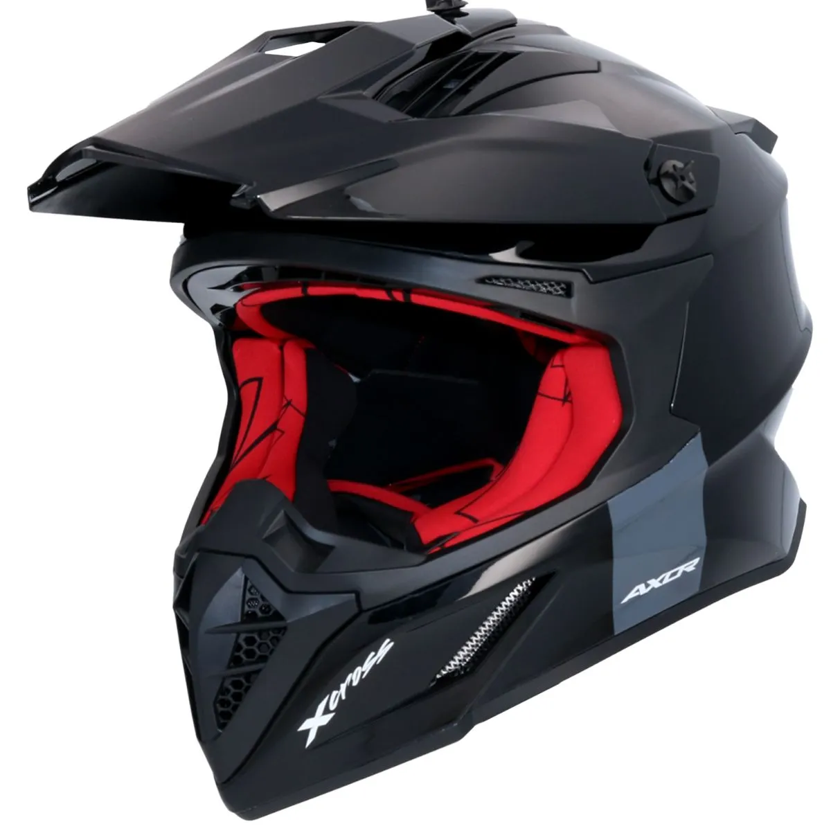 AXOR X-Cross Solid Black Red Removable Peak Close Up