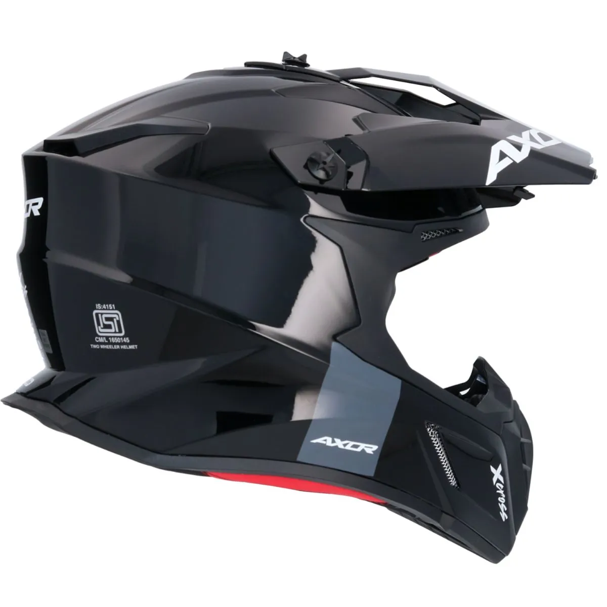 AXOR X-Cross Solid Black Red Helmet Right Side View