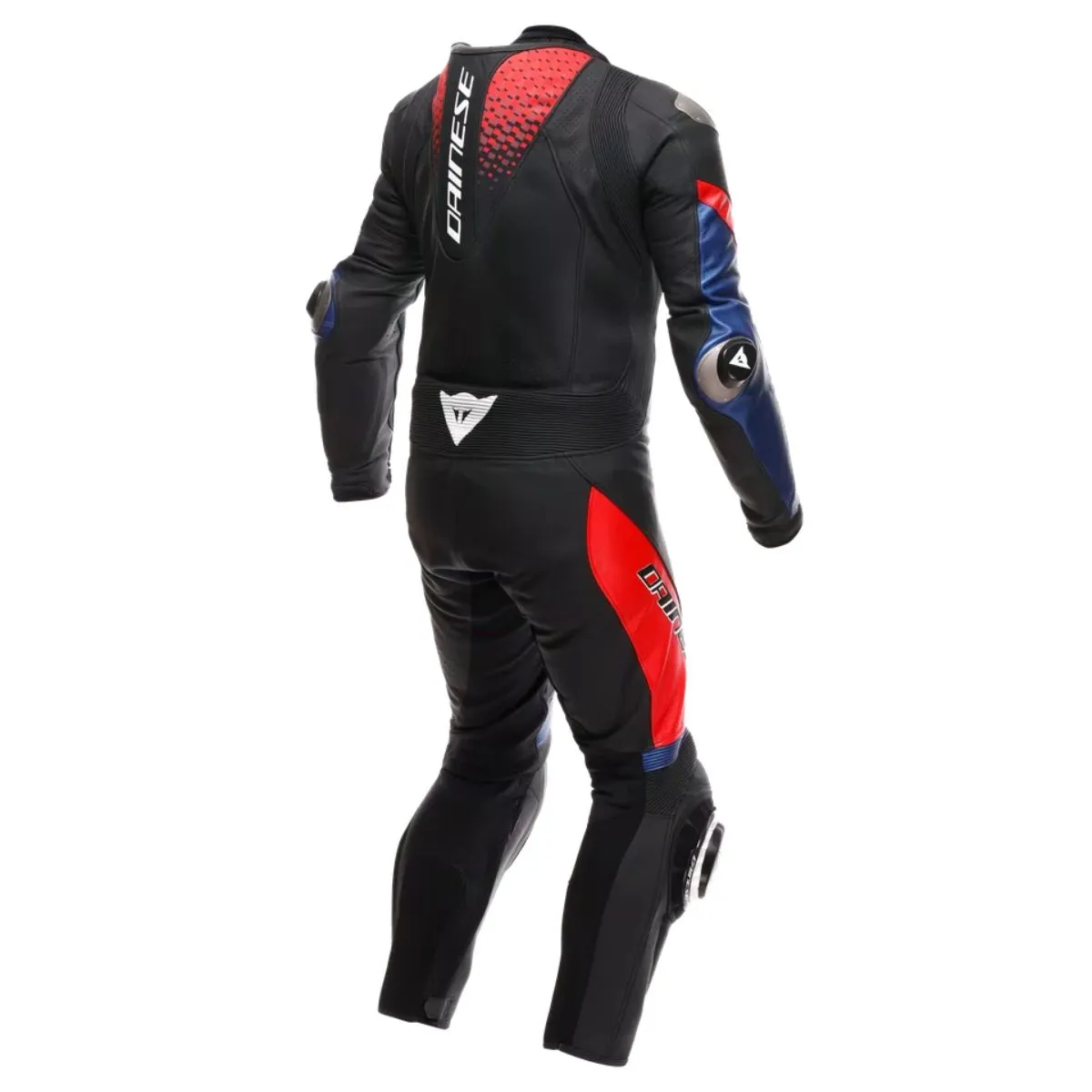 Dainese Laguna Seca 6 uno Piece cuero mono negro azul rojo trasero view