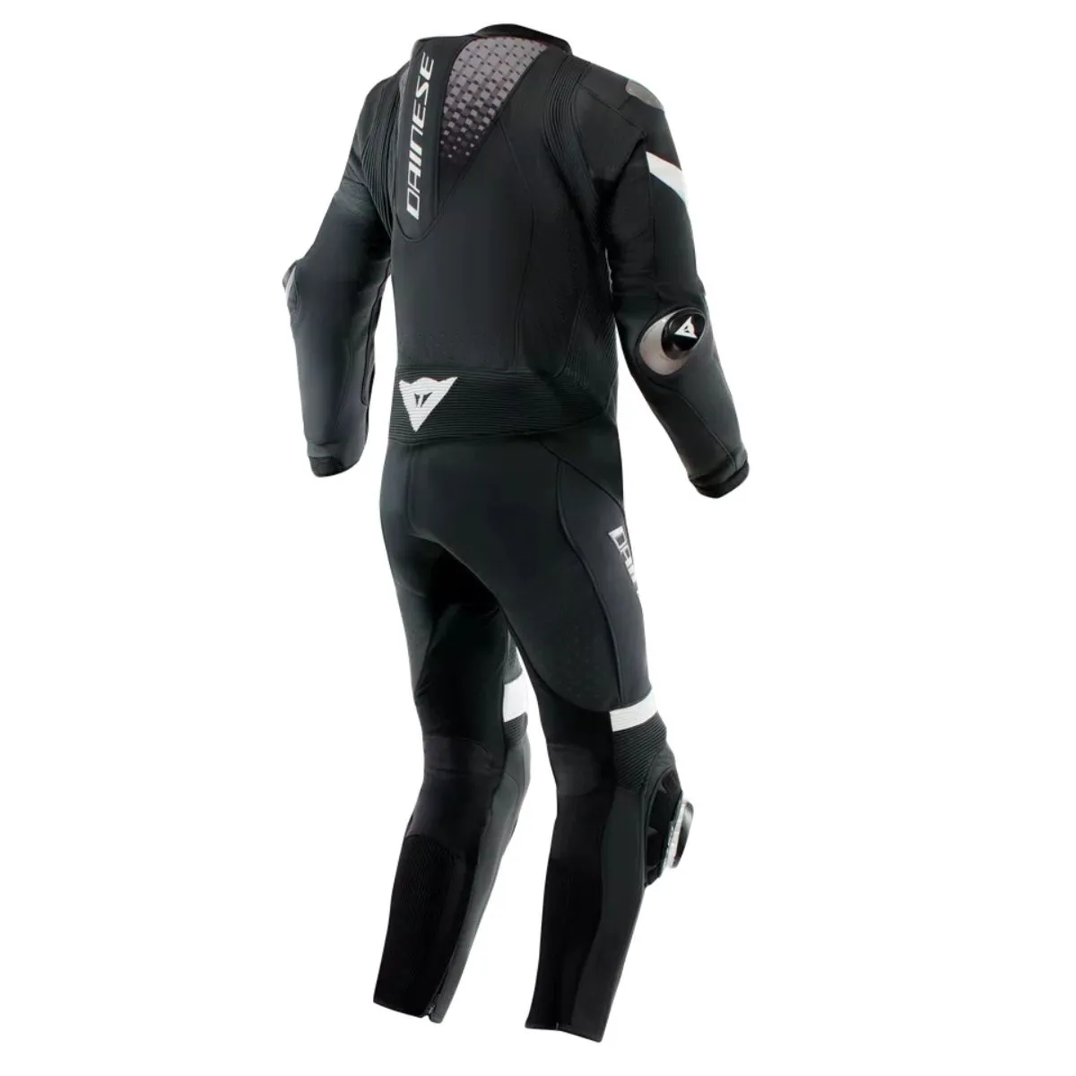 Dainese Laguna Seca 6 uno Piece cuero mono negro blanco Anthracite trasero view